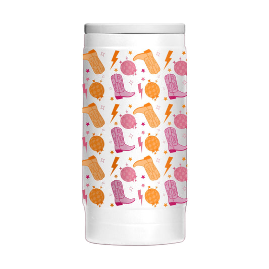 Just A Girl 12oz Disco Cowgirl Pattern Powdercoat SlimCan Coolie - Logo Brands - Flyclothing LLC