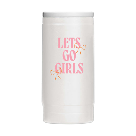 Just A Girl Lets Go Girls 12oz Powdercoat SlimCan Coolie - Logo Brands - Flyclothing LLC