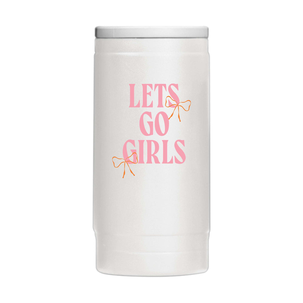 Just A Girl Lets Go Girls 12oz Powdercoat SlimCan Coolie - Logo Brands - Flyclothing LLC