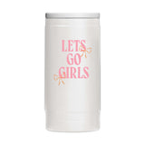 Just A Girl Lets Go Girls 12oz Powdercoat SlimCan Coolie - Logo Brands - Flyclothing LLC