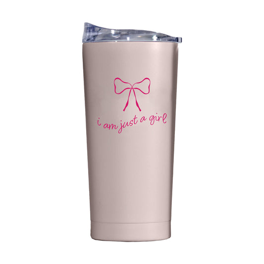 Just A Girl 20oz Pink Bow Powder Coat Tumbler - Logo Brands - Flyclothing LLC