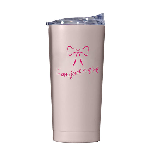 Just A Girl 20oz Pink Bow Powder Coat Tumbler - Logo Brands - Flyclothing LLC