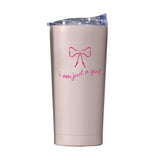 Just A Girl 20oz Pink Bow Powder Coat Tumbler - Logo Brands - Flyclothing LLC