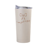 Just a Girl Neutral Bow 20oz Powder Coat Tumbler - Logo Brands - Flyclothing LLC