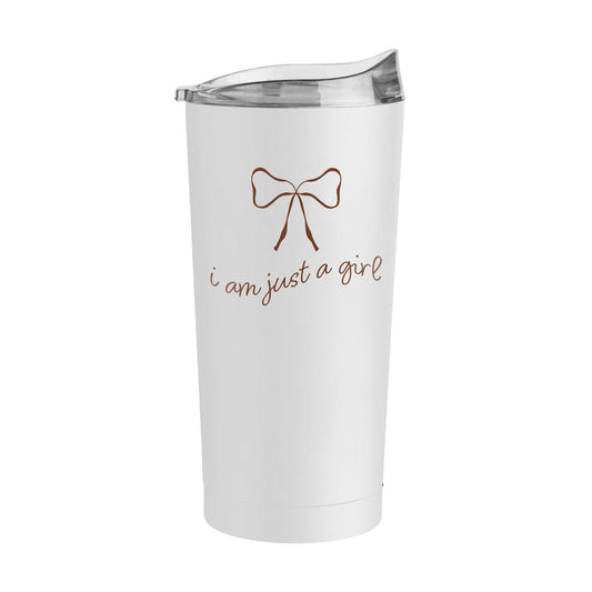 Just a Girl Neutral Bow 20oz Powder Coat Tumbler - Logo Brands - Flyclothing LLC