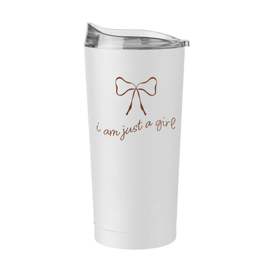Just a Girl Neutral Bow 20oz Powder Coat Tumbler - Logo Brands - Flyclothing LLC