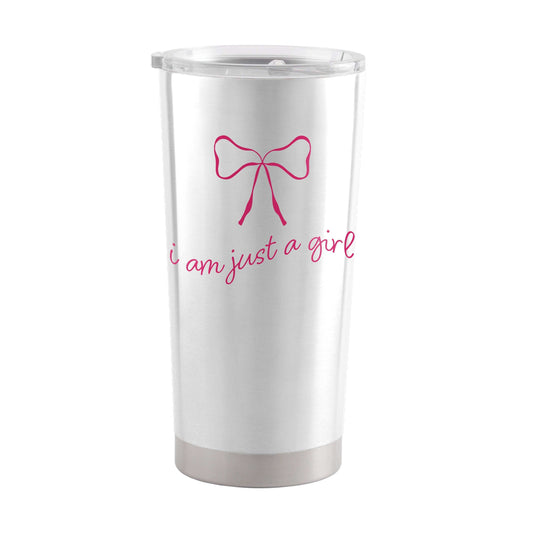 Just A Girl 20oz Pink Bow Powder Coat Tumbler - Logo Brands - Flyclothing LLC