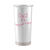 Just A Girl 20oz Pink Bow Powder Coat Tumbler - Logo Brands - Flyclothing LLC