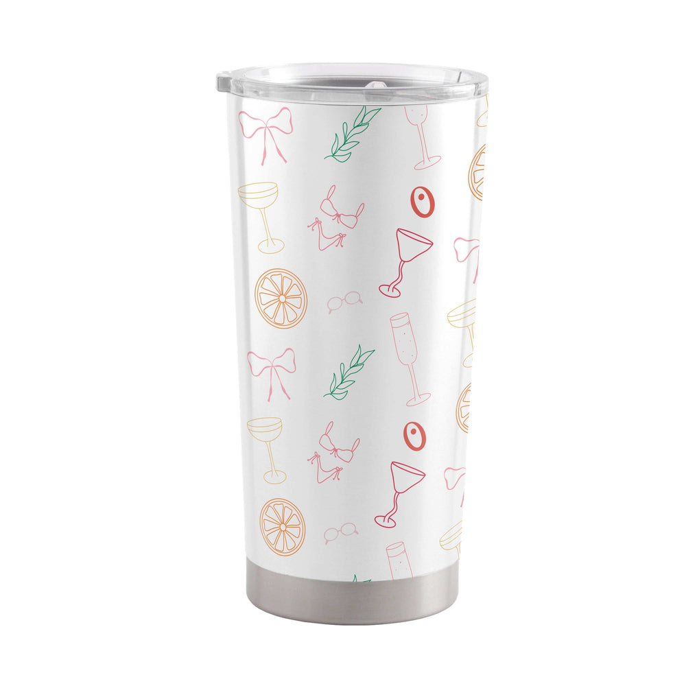 Just A Girl Summer Pattern 20oz Powder Coat Tumbler - Logo Brands - Flyclothing LLC