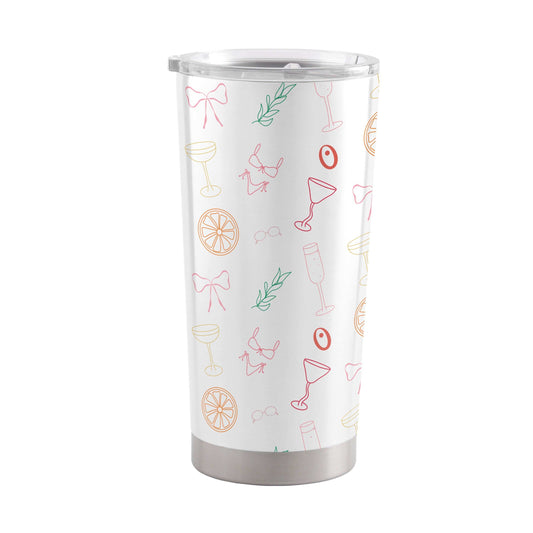 Just A Girl Summer Pattern 20oz Powder Coat Tumbler - Logo Brands - Flyclothing LLC