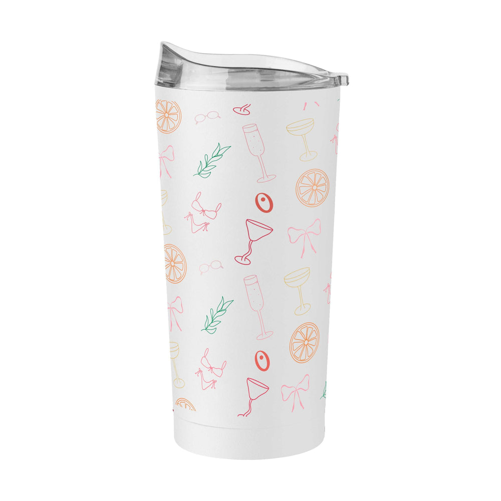 Just A Girl Summer Pattern 20oz Powder Coat Tumbler - Logo Brands - Flyclothing LLC