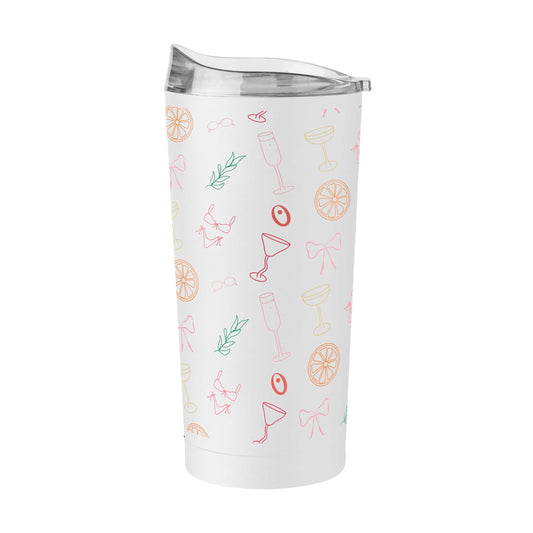 Just A Girl Summer Pattern 20oz Powder Coat Tumbler - Logo Brands - Flyclothing LLC