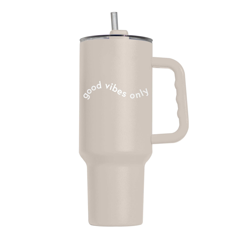 Just a Girl Good Vibes Only 40oz Powder Coat Tumbler - Logo Brands - Flyclothing LLC