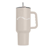 Just a Girl Good Vibes Only 40oz Powder Coat Tumbler - Logo Brands - Flyclothing LLC
