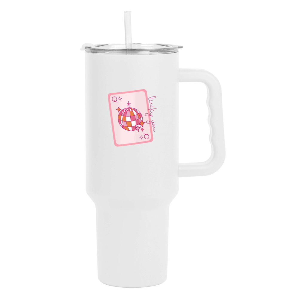 Just A Girl 40oz Lucky You Card Powder Coat Tumbler - Logo Brands - Flyclothing LLC