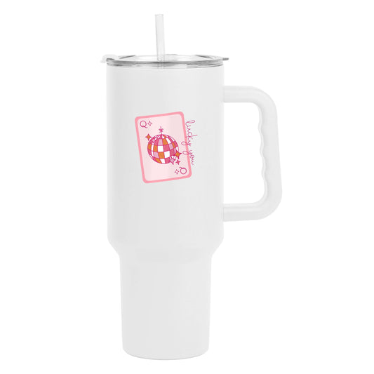 Just A Girl 40oz Lucky You Card Powder Coat Tumbler - Logo Brands - Flyclothing LLC