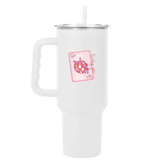 Just A Girl 40oz Lucky You Card Powder Coat Tumbler - Logo Brands - Flyclothing LLC