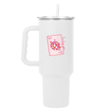 Just A Girl 40oz Lucky You Card Powder Coat Tumbler - Logo Brands - Flyclothing LLC
