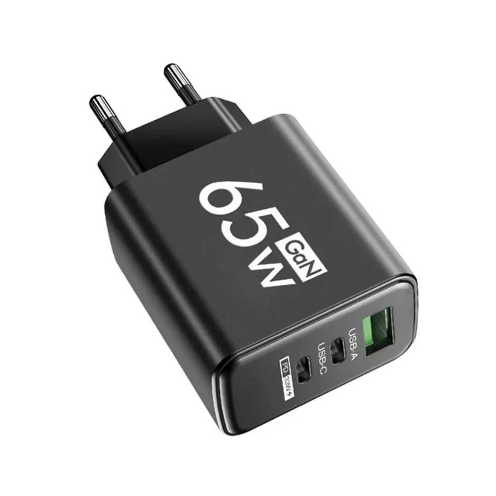 65W GaN USB C Charger Fast Charger QC3.0 Type C PD Mobile Phone Quick Charging Adapter for iPhone Samsung Xiaomi Wall Charger - ZeeBelle.com - Flyclothing LLC