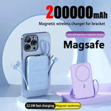 50000mah Mobile Power Bank 22.5w Fast Charging For Magsafe Wireless Charging Built-in Cables Portable Power Bank For IPhone - ZeeBelle.com - Flyclothing LLC