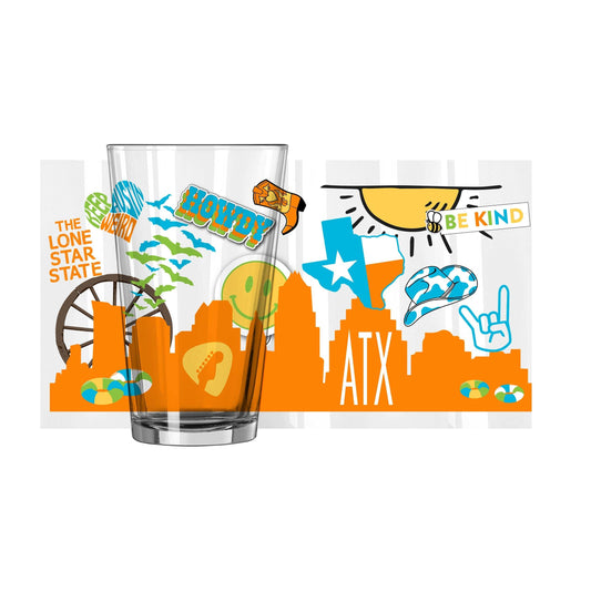 State of Texas 16oz Native Pint Glass - Logo Brands - Flyclothing LLC