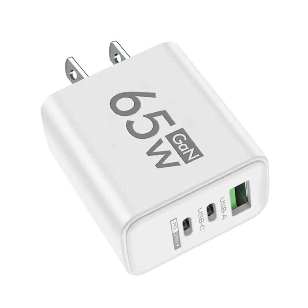65W GaN USB C Charger Fast Charger QC3.0 Type C PD Mobile Phone Quick Charging Adapter for iPhone Samsung Xiaomi Wall Charger - ZeeBelle.com - Flyclothing LLC