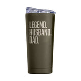 Father's Day Legend Husband Dad 20oz Powder Coat Tumbler - Logo Brands - Flyclothing LLC