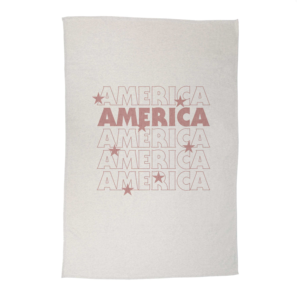 4th of July Sublimated America Repeating Sweatshirt Blanket - Logo Brands - Flyclothing LLC