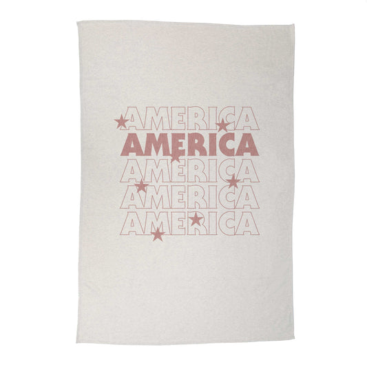 4th of July Sublimated America Repeating Sweatshirt Blanket - Logo Brands - Flyclothing LLC