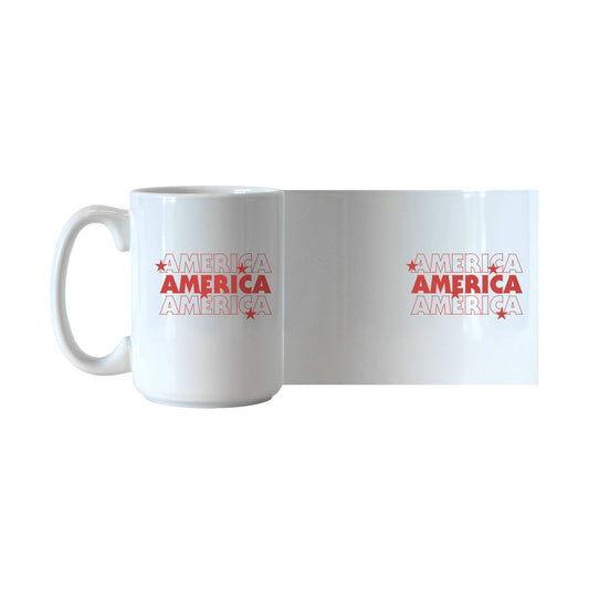 4th of July 15oz America Repeating Sublimated Mug - Logo Brands - Flyclothing LLC
