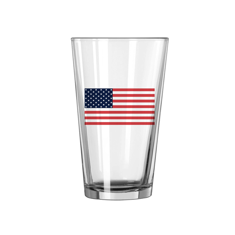 4th of July 16oz American Flag Pint Glass - Logo Brands - Flyclothing LLC