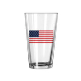 4th of July 16oz American Flag Pint Glass - Logo Brands - Flyclothing LLC
