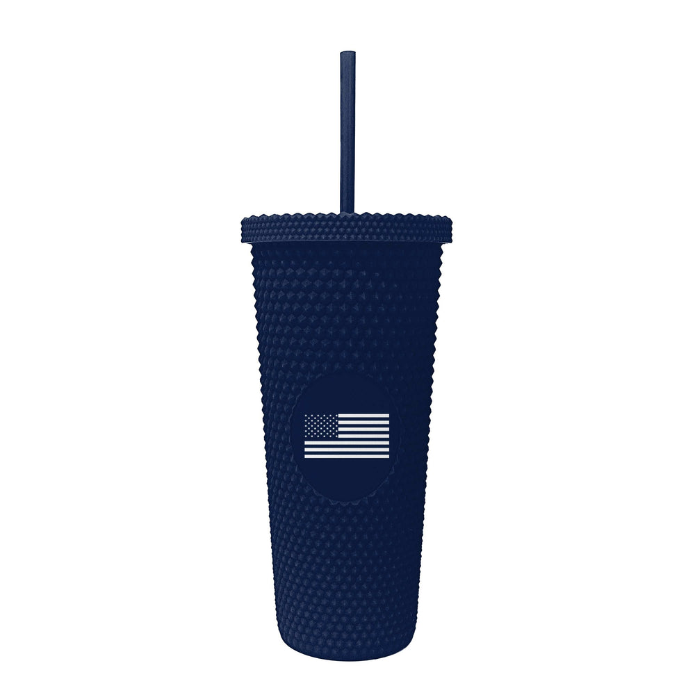 4th of July 24oz Navy American Flag Studded Tumbler - Logo Brands - Flyclothing LLC