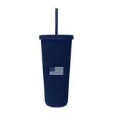 4th of July 24oz Navy American Flag Studded Tumbler - Logo Brands - Flyclothing LLC