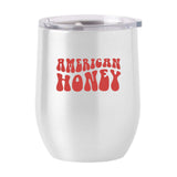4th of July 16oz White America Honey Stainless Curved Beverage - Logo Brands - Flyclothing LLC