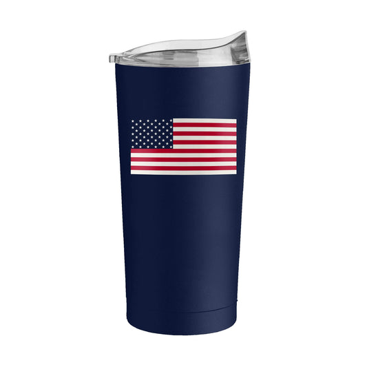 4th of July 20oz Navy American Flag Powder Coat Tumbler - Logo Brands - Flyclothing LLC