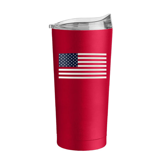 4th of July 20oz Red American Flag Powder Coat Tumbler - Logo Brands - Flyclothing LLC