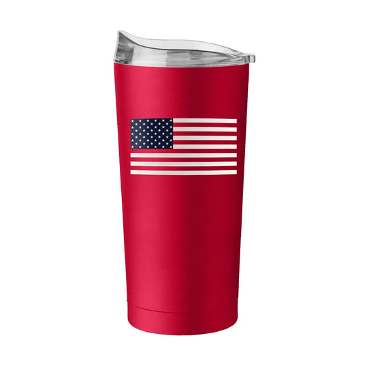 4th of July 20oz Red American Flag Powder Coat Tumbler - Logo Brands - Flyclothing LLC