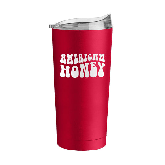 4th of July 20oz Red America Honey Powder Coat Tumbler - Logo Brands - Flyclothing LLC