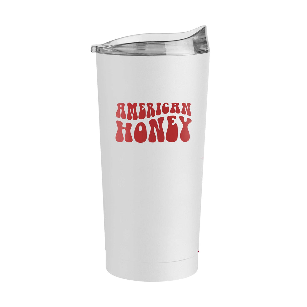4th of July 20oz White America Honey Powder Coat Tumbler - Logo Brands - Flyclothing LLC