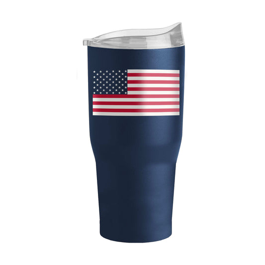 4th of July 30oz Navy American Flag Powder Coat Tumbler - Logo Brands - Flyclothing LLC