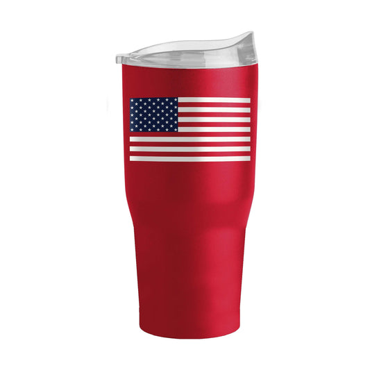 4th of July 30oz Red American Flag Powder Coat Tumbler - Logo Brands - Flyclothing LLC