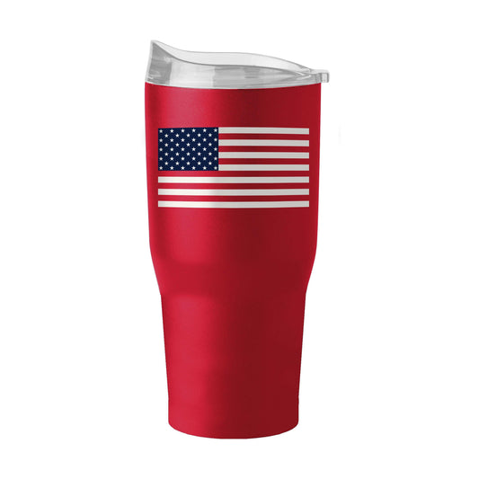4th of July 30oz Red American Flag Powder Coat Tumbler - Logo Brands - Flyclothing LLC