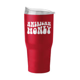 4th of July 30oz Red America Honey Powder Coat Tumbler - Logo Brands - Flyclothing LLC