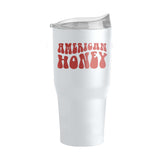 4th of July 30oz White America Honey Powder Coat Tumbler - Logo Brands - Flyclothing LLC