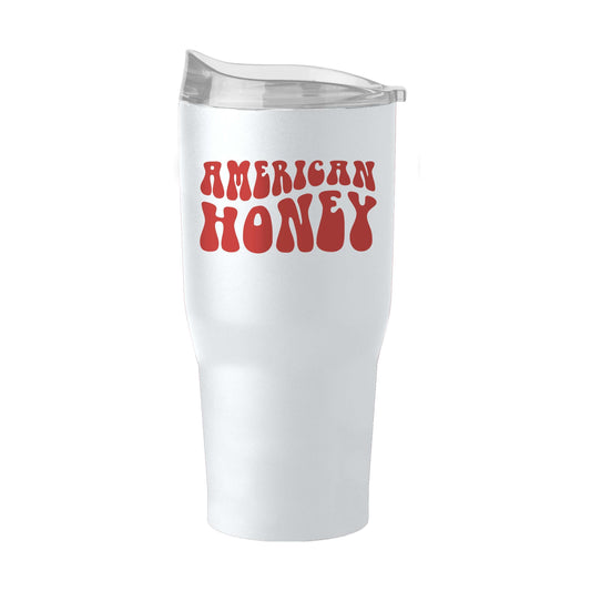 4th of July 30oz White America Honey Powder Coat Tumbler - Logo Brands - Flyclothing LLC