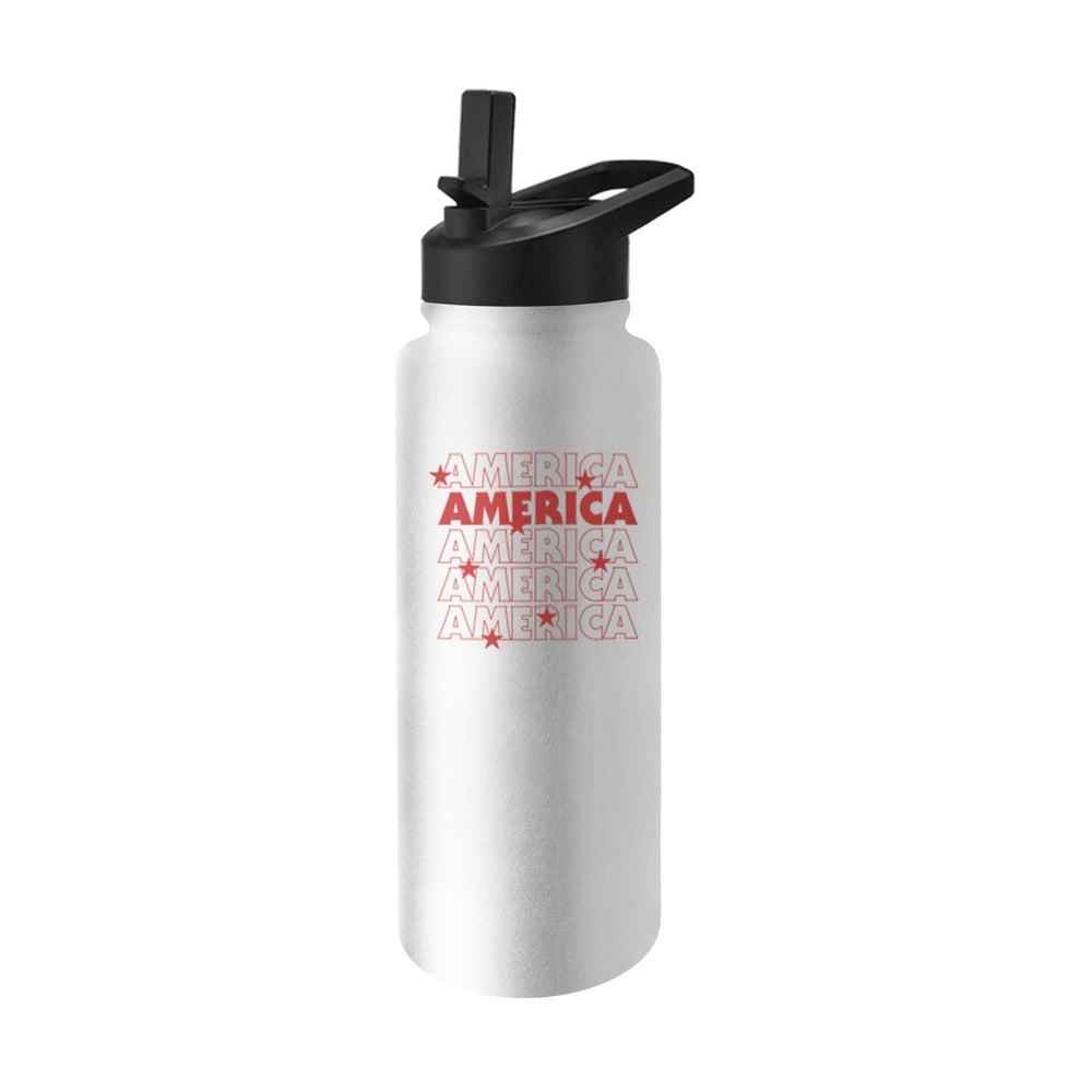 4th of July 34oz White America Repeating Quencher Bottle - Logo Brands - Flyclothing LLC