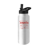 4th of July 34oz White America Repeating Quencher Bottle - Logo Brands - Flyclothing LLC