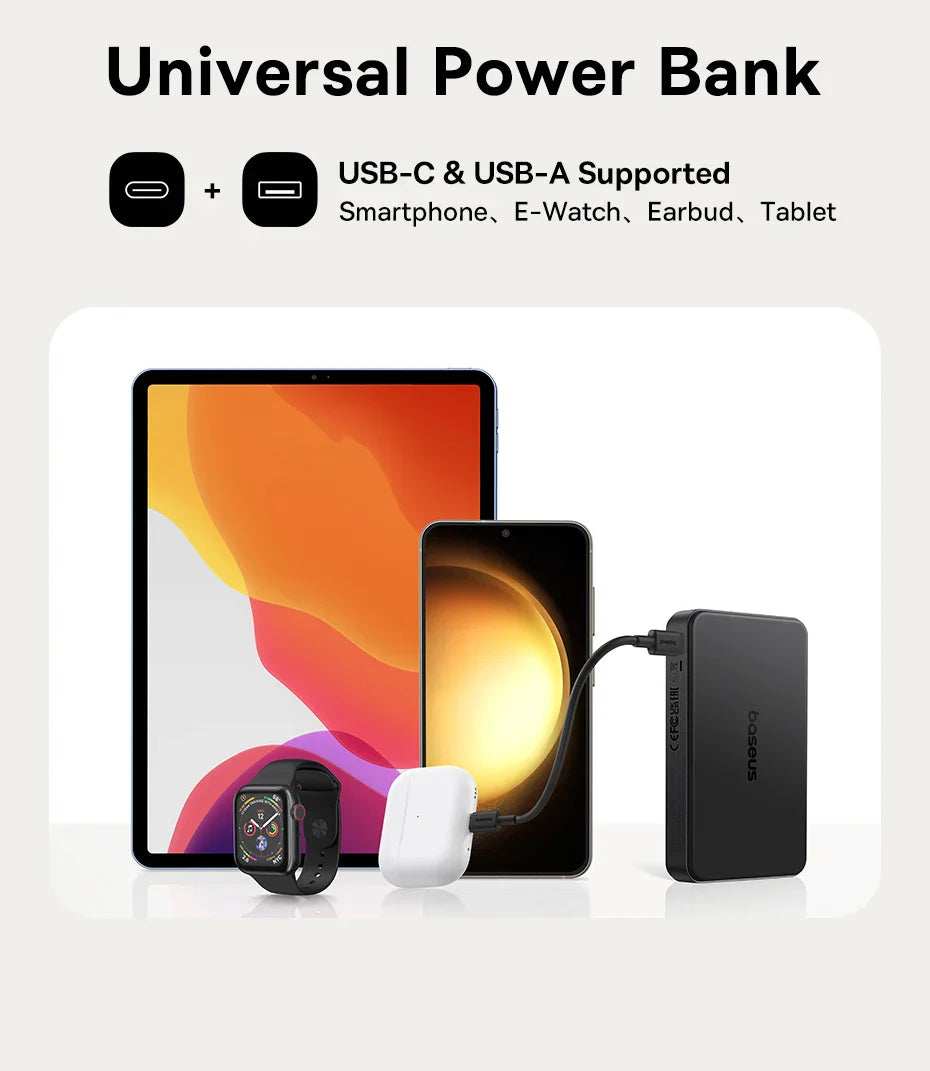 Baseus Magnetic Power Bank 22.5W Type C PowerBank Qi2 15W Wireless Charging External Battery For iPhone 16 15 14 13 Pro Max - ZeeBelle.com - Flyclothing LLC