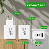 65W GaN USB C Charger Fast Charger QC3.0 Type C PD Mobile Phone Quick Charging Adapter for iPhone Samsung Xiaomi Wall Charger - ZeeBelle.com - Flyclothing LLC